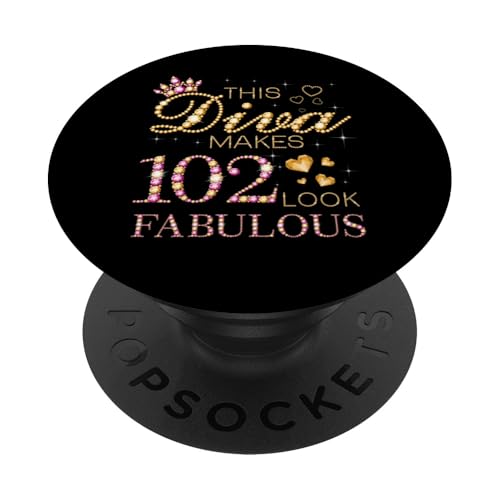 Esta Diva Hace Que 102 se vean fabulosos cumpleaños 102 Queen B-Day PopSockets PopGrip Adhesivo