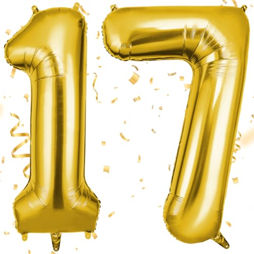 OFFCUP Globo Número 17 71 Dorado 40' (101cm), Grande Globos Foil, Globo Numeros Gigante, Inflar con...