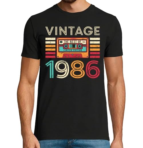 latostadora Camisetas Regalo 40 Cumpleaños Hombre - Camiseta 40 Años Hombre - Camiseta 1986