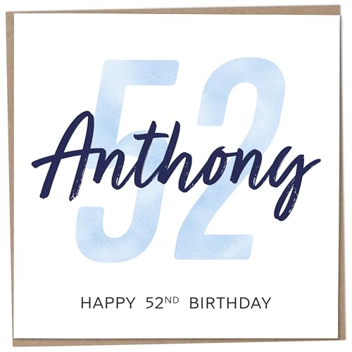 Tarjeta de cumpleaños número 52 para hombres, recuerdo inusual de 52 años, tarjetas de feliz...