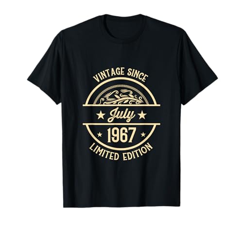 Vintage de cumpleaños desde julio de 1967 Camiseta