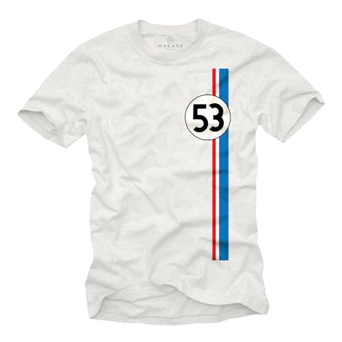 MAKAYA Camiseta Hombre para Amantes de los Coches Motivo Herbie Numero 53 Regalos Originales...