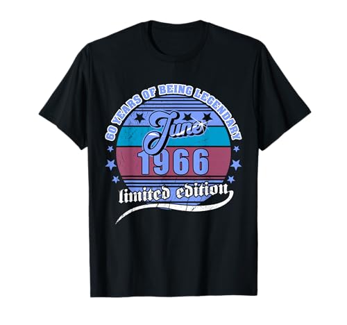 60 cumpleaños Junio 1966 Vendimia 60 años Legendary Camiseta