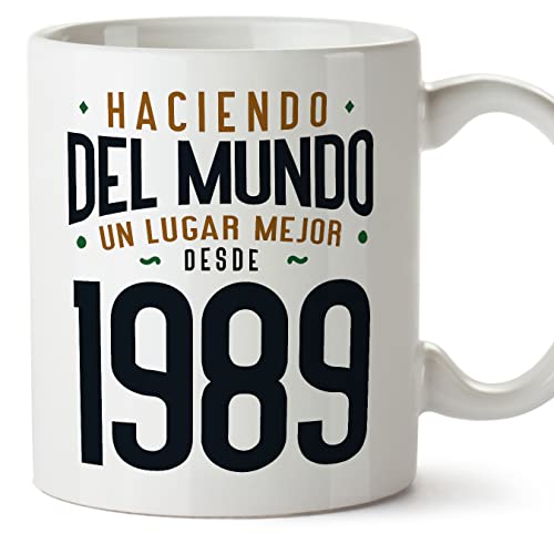 MUGFFINS Tazas 1989 Cumpleaños - En Español - Haciendo del Mundo un Lugar Mejor - 11 oz / 330 ml -...