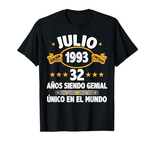 Julio 1993 32 Años Hombre Cumpleaños Regalo Julio 1993 Camiseta