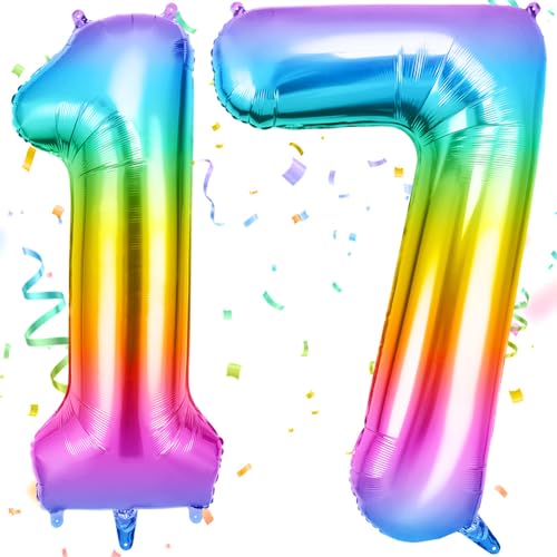 OFFCUP Globo Número 17 71 Color 40' (101cm), Grande Globos Foil, Globo Numeros Gigante, Inflar con...