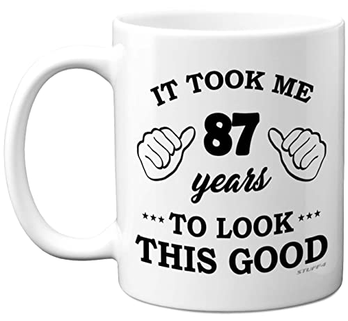 - Regalo cumpleaños hombres mujeres, taza cumpleaños niños 87 años, me llevó 87 años lucir...