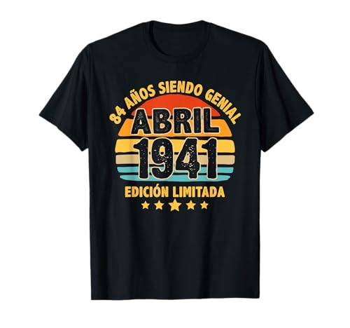 Abril 1941 84 Años Hombre Cumpleaños Regalo Abril 1941 Camiseta