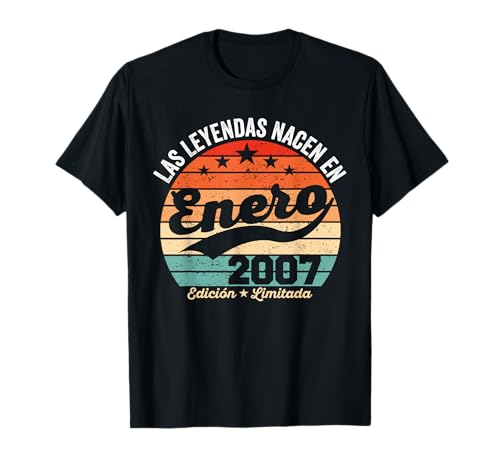 19 años Cumpleaños Las Leyendas Nacen en Enero de 2007 Camiseta