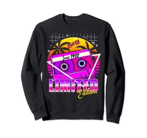 Vintage 1980 Cumpleaños Junio 1980 Cumpleaños Lo mejor de Junio 1980 Sudadera