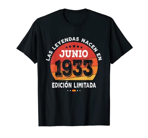 89 años Cumpleaños Las Leyendas nacen en Junio de 1933 Camiseta
