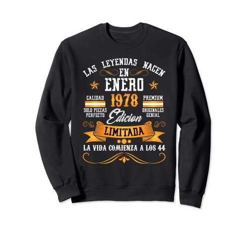 Leyendas Enero 1978 44 Años Cumpleaños Sudadera