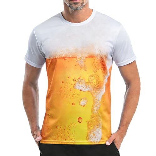 AYBUY Hombre 3D Estampado Camiseta, camiseta básica Funky estampado Patrón de espuma, Impresión...