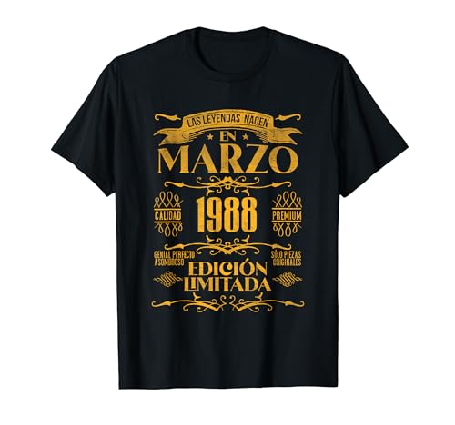Las Leyendas nacen en Marzo de 1988 - 36 Años Cumpleaños Camiseta