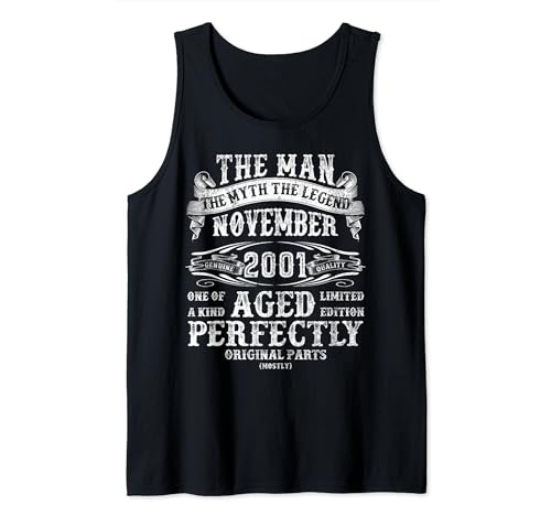 Noviembre 2001 The Man Myth Regalos de cumpleaños número 22 para hombres Camiseta sin Mangas