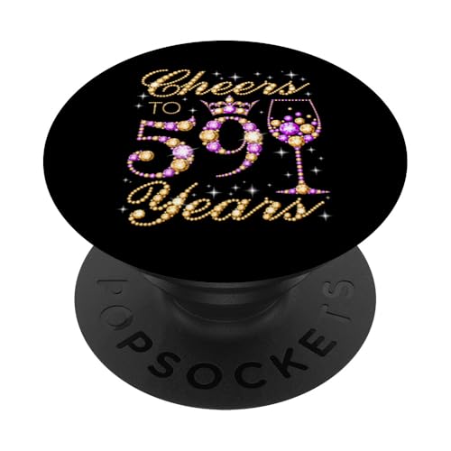 Saludos a la Fiesta de cumpleaños número 59 de la Reina de 59 años PopSockets PopGrip Adhesivo