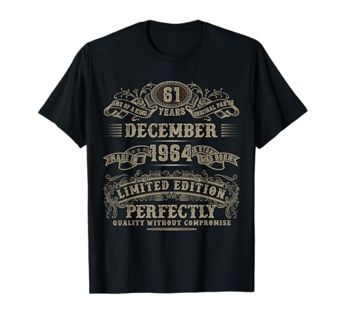 61 años Regalos 61 cumpleaños diciembre 1964 Edición Limitada Camiseta