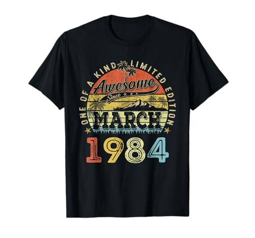 42 Edición Limitada 1984 Único 42 de Marzo Cumpleaños Camiseta