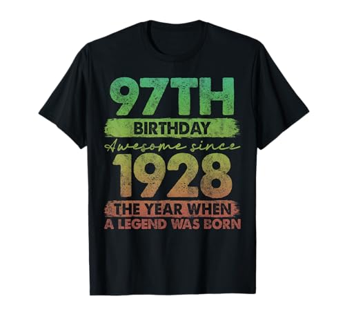 Regalos de 97 años Vintage 1928 Edición Limitada 97 Cumpleaños Camiseta