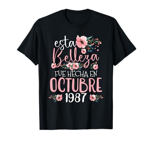 Hecha En Octubre 1987 Mujer Regalo 38 Años Cumpleaños Camiseta
