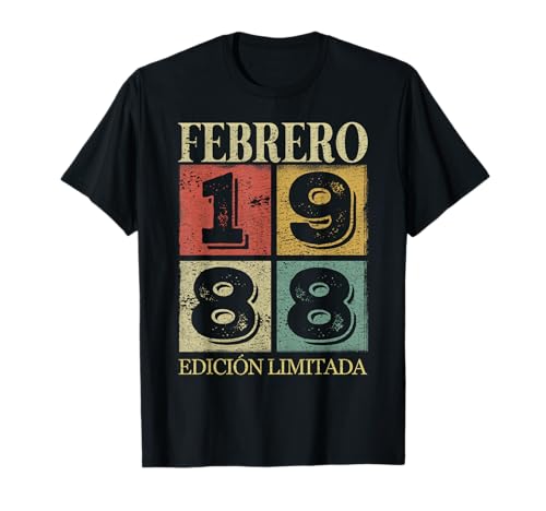 37 Cumpleaños Hombre 37 años Hecho En 1988 Febrero Camiseta