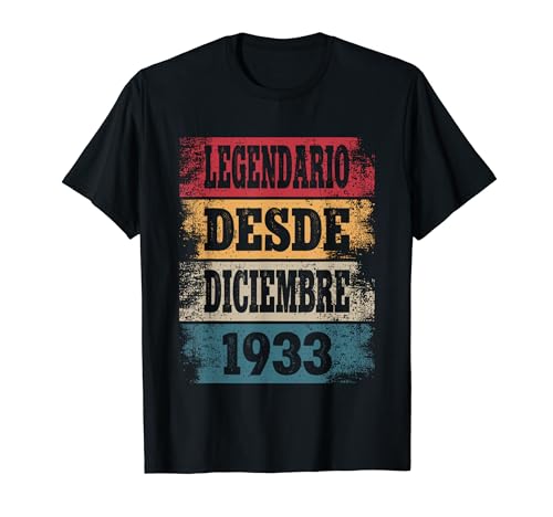 Legendario Desde Diciembre 1933 - Cumpleaños 91 Años Camiseta