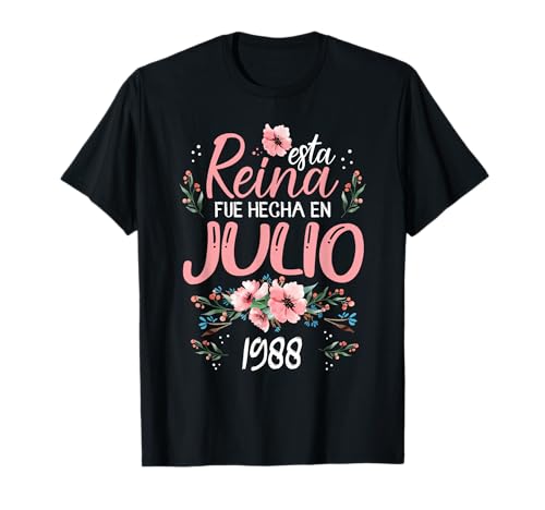 Hecha En Julio 1988 Mujer Regalo 38 Años Cumpleaños Camiseta