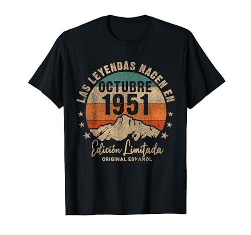 Las Leyendas nacen en Octubre de 1951 70 Años Cumpleaños Camiseta