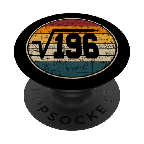 raíz Cuadrada de 196 14 años cumpleaños Vintage 14 PopSockets PopGrip Adhesivo