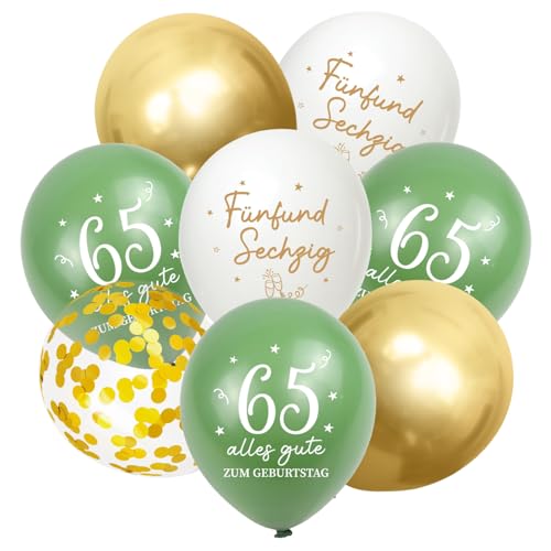 Globos para 65 años de cumpleaños, 30 unidades, decoración para 65 cumpleaños para hombre y...