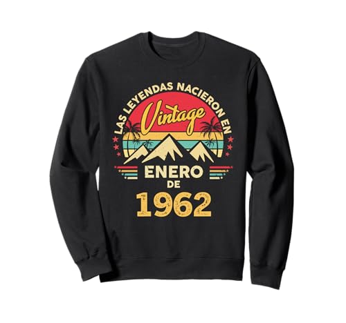64 años Cumpleaños Vintage Nacido En Enero 1962 Sudadera