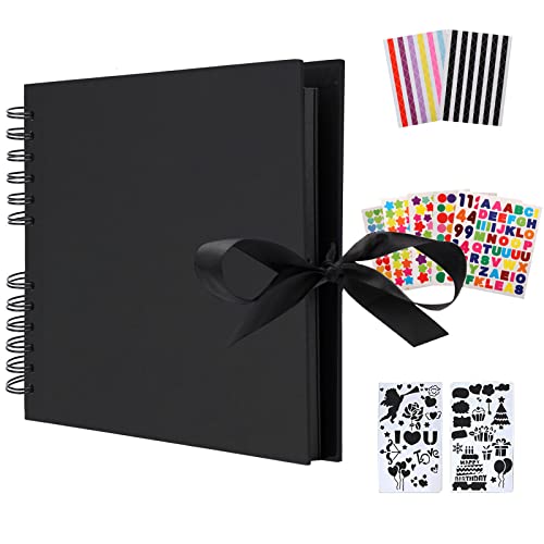 AIOR Album de Fotos para Pegar y Escribir Scrapbook, DIY Scrapbooking Album 80 Páginas Negras,...