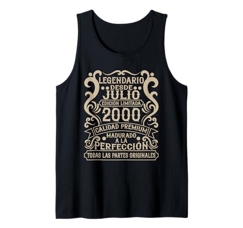 Legendario Desde Julio 2000 - Cumpleaños 26 Años Camiseta sin Mangas