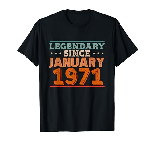 Legendary desde enero de 1971 impresionante fiesta retro de cumpleaños Camiseta