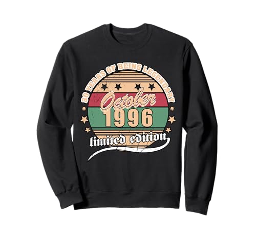 30 cumpleaños Octubre 1996 Vendimia 30 años Legendary Sudadera