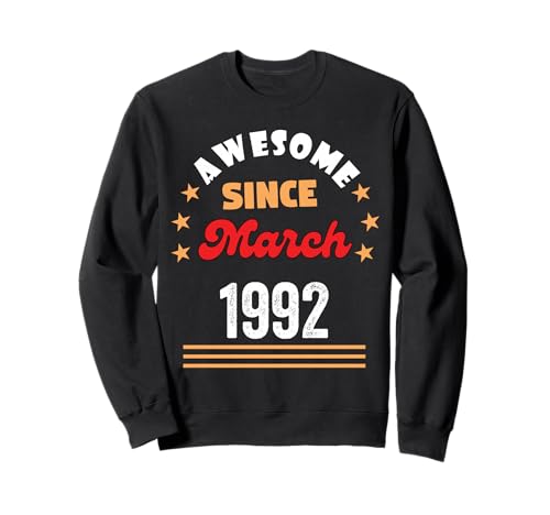 Marzo 1992 Cumpleaños Impresionante Desde 1992 Marzo Vintage Sudadera