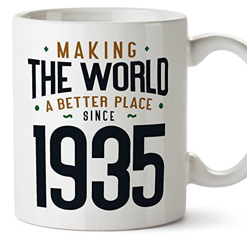 MUGFFINS Tazas 1935 Cumpleaños - En Inglés - Making the World a Better Place - 11 oz / 330 ml -...
