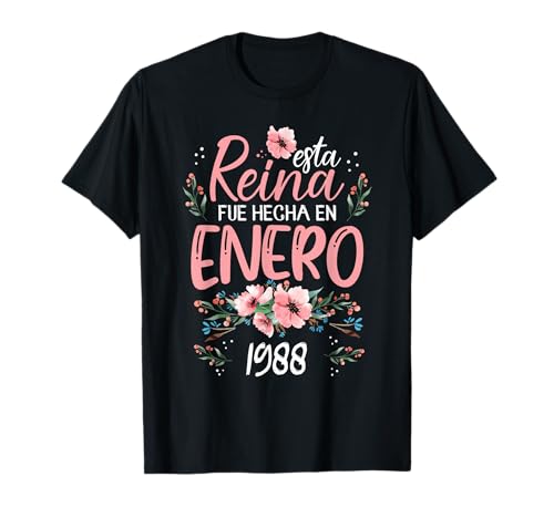 Hecha En Enero 1988 Mujer Regalo 38 Años Cumpleaños Camiseta