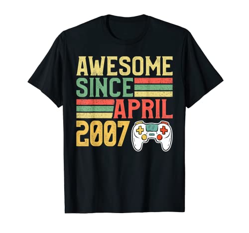 Impresionante Desde Abril 2007 Camiseta Cumpleaños Video Juegos Amante Camiseta