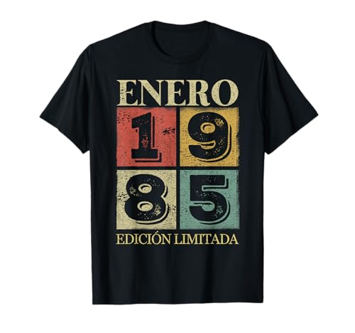 40 Cumpleaños Hombre 40 años Hecho En 1985 Enero Camiseta