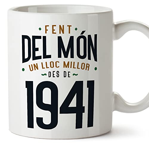 MUGFFINS Tazas 1941 Cumpleaños - En Catalán - Fent del Món un Lloc Millor - 11 oz / 330 ml -...