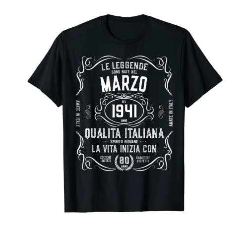 80 años Regalo cumpleaños leyenda nacida en marzo de 1941 Camiseta