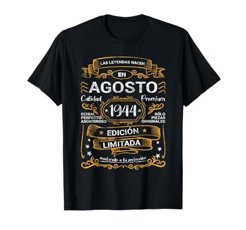 Cumpleaños Leyendas Nacen Agosto 1944 Mujer Hombre Camiseta
