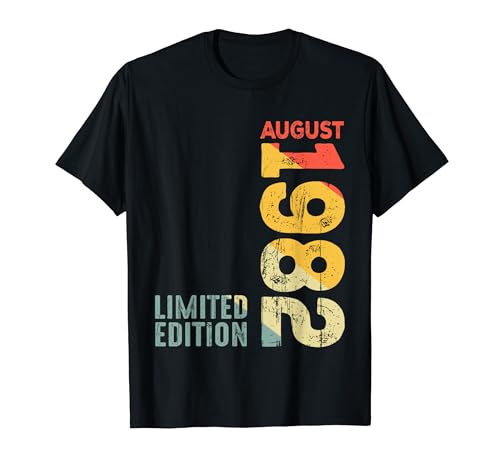 Año 1982 Agosto 1982 Retro 1982 Vintage 1982 Desde 1982 Camiseta