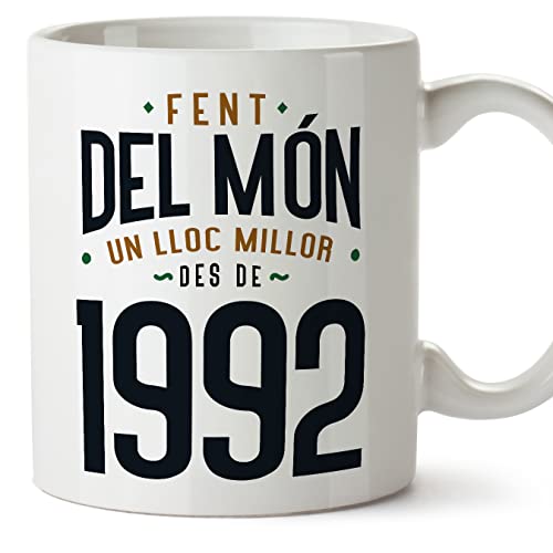 MUGFFINS Tazas 1992 Cumpleaños - En Catalán - Fent del Món un Lloc Millor - 11 oz / 330 ml -...