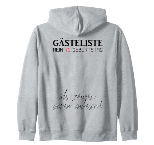 Gästeliste Mein 71. Geburtstag Libro de visitas Firma Sudadera con Capucha