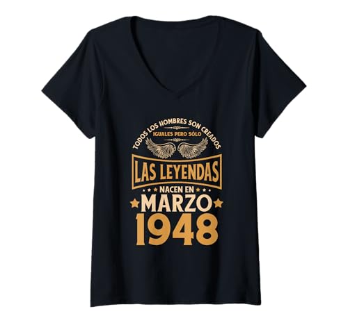 Mujer Cumpleaños Hombre Regalos Las Leyendas Marzo 1948 Camiseta Cuello V