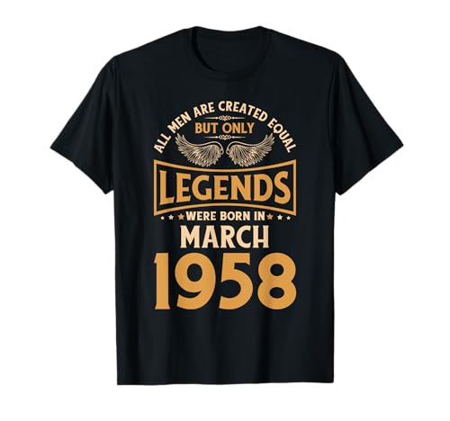 Las leyendas de cumpleaños nacieron en marzo de 1958. Camiseta