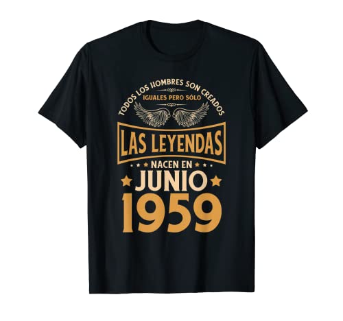 Cumpleaños Hombre Regalos Las Leyendas Junio 1959 Camiseta