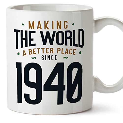MUGFFINS Tazas 1940 Cumpleaños - En Inglés - Making the World a Better Place - 11 oz / 330 ml -...